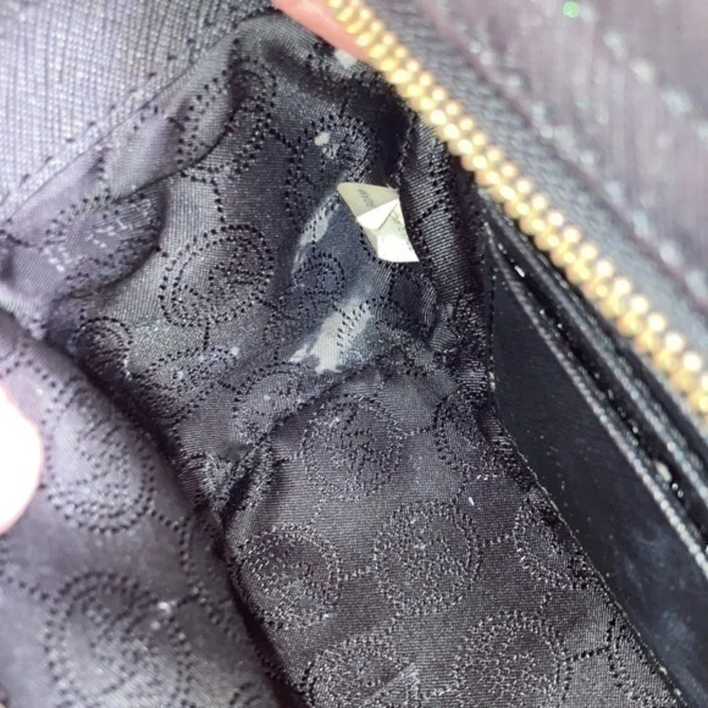 Michael kora black saffiano leather mini Selma crossbody bag